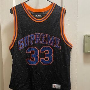 Supreme Black Jersey with Orange and Blue Accents